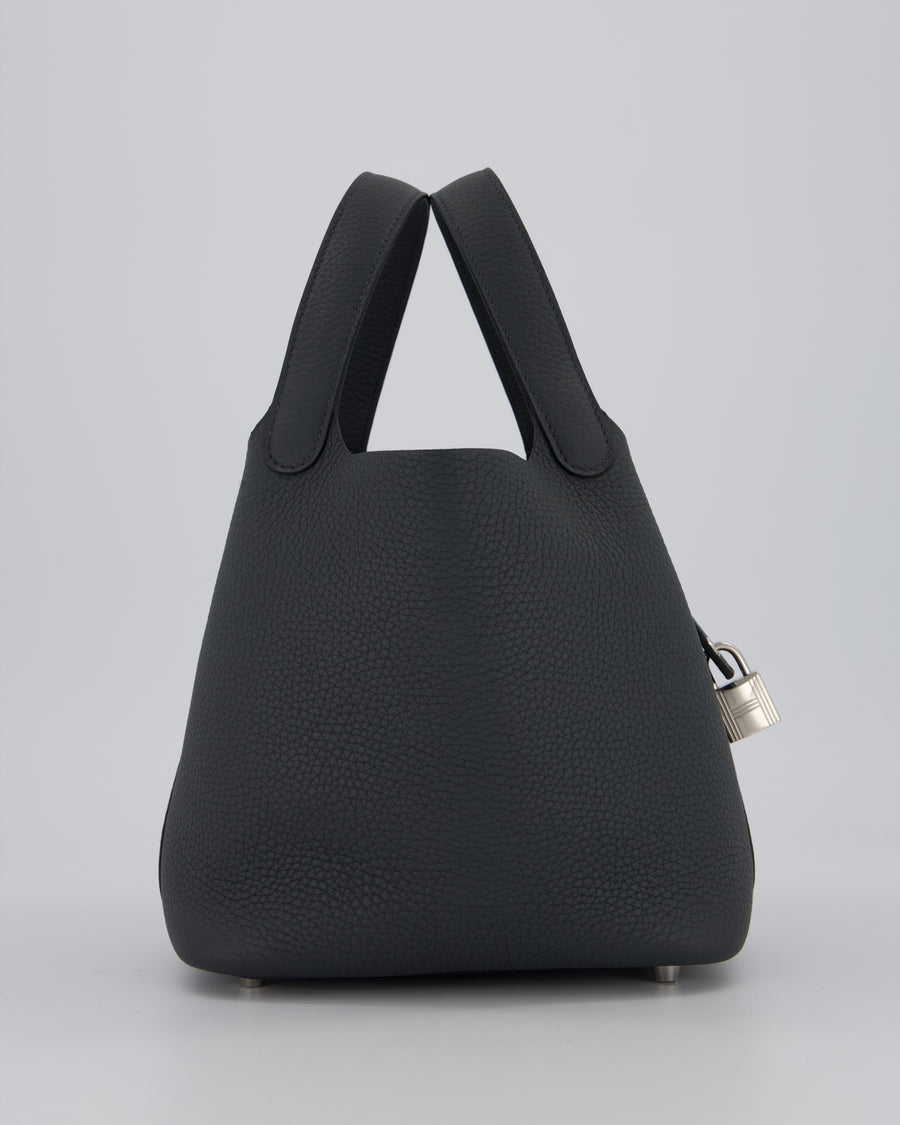 Hermès Picotin Lock 18 Bag in Ardoise Clemence Leather with Palladium Hardware