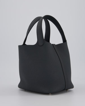Hermès Picotin Lock 18 Bag in Ardoise Clemence Leather with Palladium Hardware