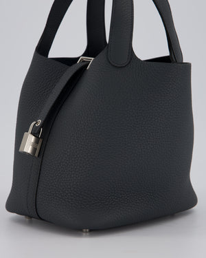 Hermès Picotin Lock 18 Bag in Ardoise Clemence Leather with Palladium Hardware