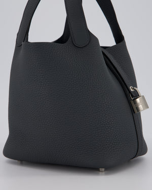 Hermès Picotin Lock 18 Bag in Ardoise Clemence Leather with Palladium Hardware