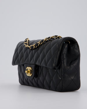 *RARE* Chanel Vintage Black East West Flap Bag In Lambskin Leather with Gold Hardware