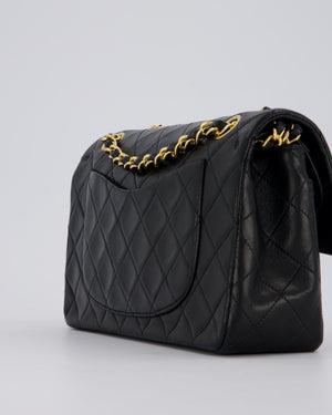 Chanel Vintage Black Small Classic Double Flap Bag in Lambskin Leather with 24K Gold Hardware