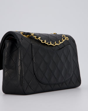 Chanel Vintage Black Small Classic Double Flap Bag in Lambskin Leather with 24K Gold Hardware