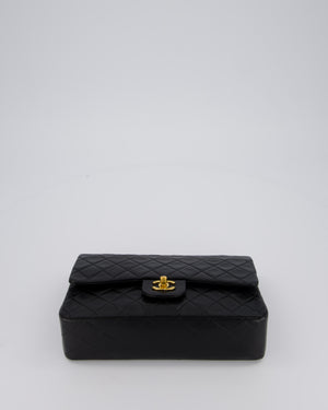 *AMAZING CONDITION* Chanel Vintage Medium Black Classic Double Flap Bag in Lambskin Leather with Gold Hardware