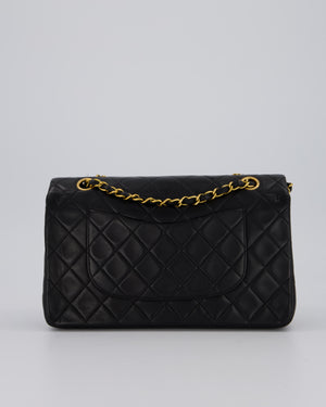 *AMAZING CONDITION* Chanel Vintage Medium Black Classic Double Flap Bag in Lambskin Leather with Gold Hardware