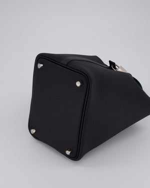 Hermès Picotin Lock 18 Bag in Caban and Blue Tie Clemence Leather with Palladium Hardware