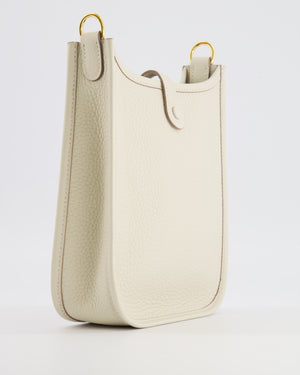 Hermès Mini Evelyne Amazone Bag in Craie Clemence Leather with Gold Hardware