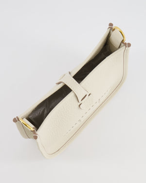 Hermès Mini Evelyne Amazone Bag in Craie Clemence Leather with Gold Hardware