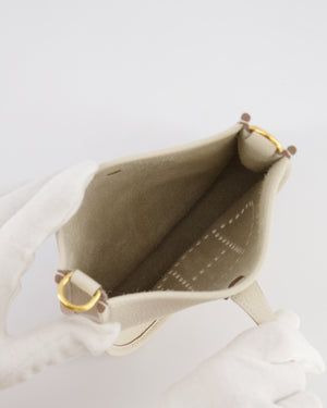 Hermès Mini Evelyne Amazone Bag in Craie Clemence Leather with Gold Hardware