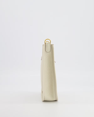 Hermès Mini Evelyne Amazone Bag in Craie Clemence Leather with Gold Hardware