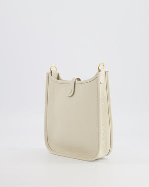 Hermès Mini Evelyne Amazone Bag in Craie Clemence Leather with Gold Hardware