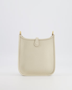 Hermès Mini Evelyne Amazone Bag in Craie Clemence Leather with Gold Hardware
