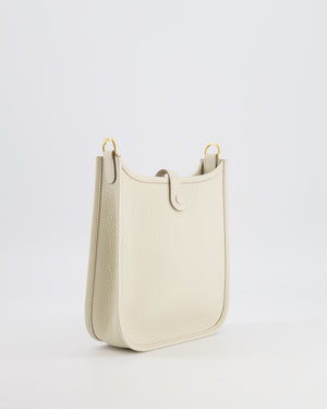 Hermès Mini Evelyne Amazone Bag in Craie Clemence Leather with Gold Hardware