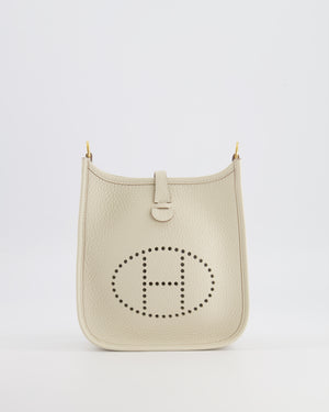 Hermès Mini Evelyne Amazone Bag in Craie Clemence Leather with Gold Hardware
