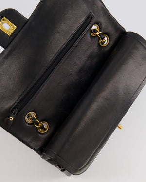 Chanel Vintage Medium Black Classic Double Flap Bag in Lambskin Leather with 24k Gold Hardware