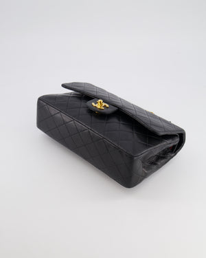 Chanel Vintage Medium Black Classic Double Flap Bag in Lambskin Leather with 24k Gold Hardware