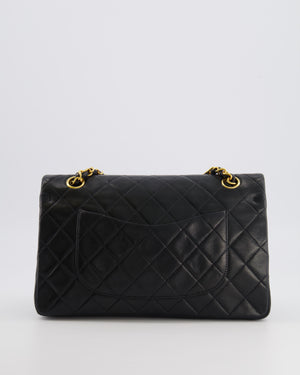 Chanel Vintage Medium Black Classic Double Flap Bag in Lambskin Leather with 24k Gold Hardware