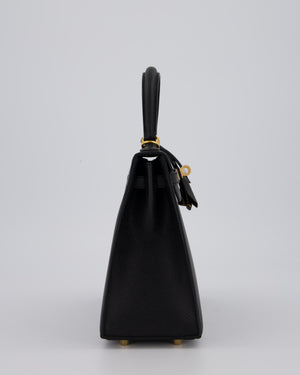Hermès Kelly 25 Sellier Bag in Noir Epsom Leather with Gold Hardware