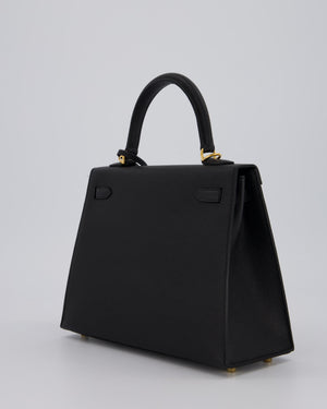 Hermès Kelly 25 Sellier Bag in Noir Epsom Leather with Gold Hardware