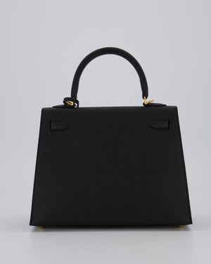 Hermès Kelly 25 Sellier Bag in Noir Epsom Leather with Gold Hardware