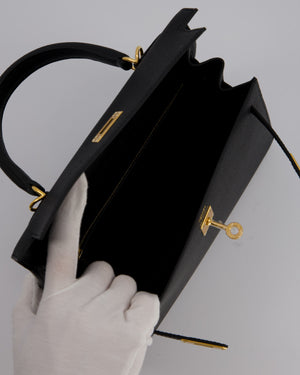 Hermès Kelly 25 Sellier Bag in Noir Epsom Leather with Gold Hardware