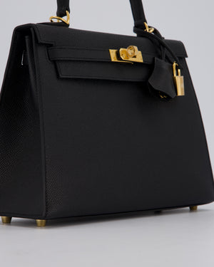 Hermès Kelly 25 Sellier Bag in Noir Epsom Leather with Gold Hardware