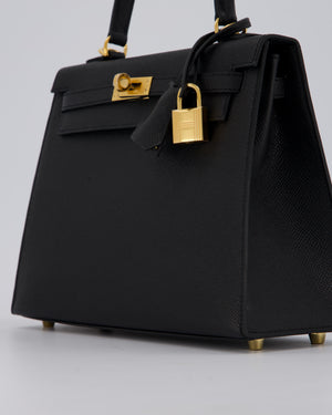 Hermès Kelly 25 Sellier Bag in Noir Epsom Leather with Gold Hardware