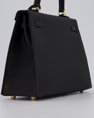 Hermès Kelly 25 Sellier Bag in Noir Epsom Leather with Gold Hardware