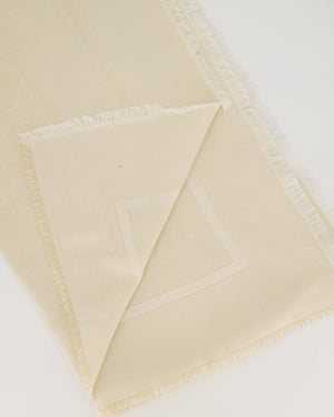 *IN DRY CLEANING* Christian Dior Beige Cannage Square Cashmere and Wool Scarf Size 140 x 140cm