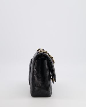 Chanel Black Medium Classic Double Flap Bag in Caviar Leather with Gold Hardware