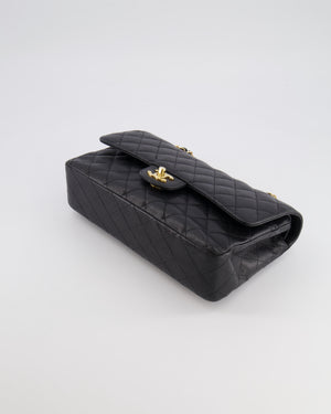 Chanel Black Medium Classic Double Flap Bag in Caviar Leather with Gold Hardware