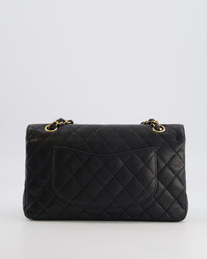 Chanel Black Medium Classic Double Flap Bag in Caviar Leather with Gold Hardware