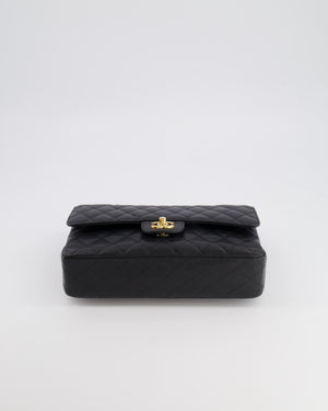 Chanel Black Medium Classic Double Flap Bag in Caviar Leather with Gold Hardware