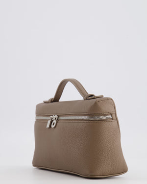 Loro Piana Extra Pocket L19 Bag in Taupe Brown Leather with Silver Hardware