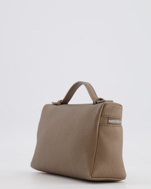 Loro Piana Extra Pocket L19 Bag in Taupe Brown Leather with Silver Hardware