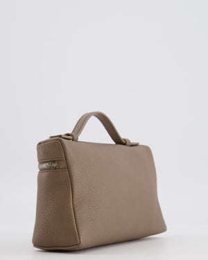 Loro Piana Extra Pocket L19 Bag in Taupe Brown Leather with Silver Hardware