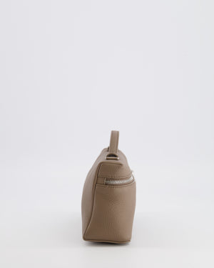 Loro Piana Extra Pocket L19 Bag in Taupe Brown Leather with Silver Hardware