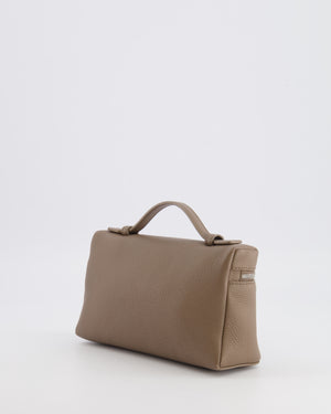 Loro Piana Extra Pocket L19 Bag in Taupe Brown Leather with Silver Hardware