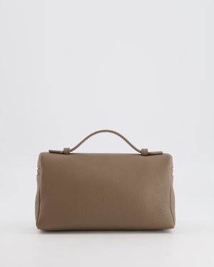 Loro Piana Extra Pocket L19 Bag in Taupe Brown Leather with Silver Hardware