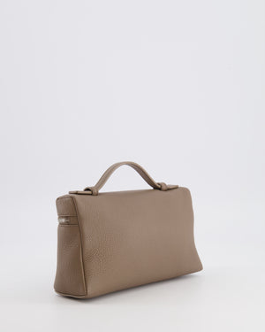 Loro Piana Extra Pocket L19 Bag in Taupe Brown Leather with Silver Hardware