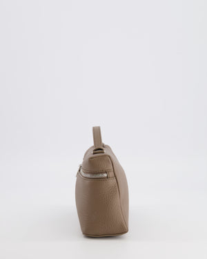 Loro Piana Extra Pocket L19 Bag in Taupe Brown Leather with Silver Hardware