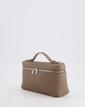 Loro Piana Extra Pocket L19 Bag in Taupe Brown Leather with Silver Hardware