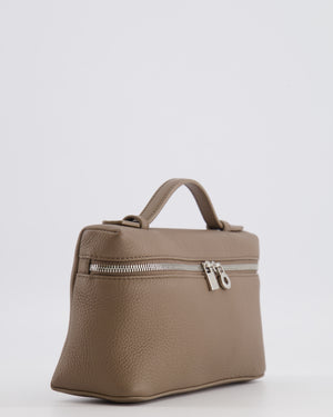 Loro Piana Extra Pocket L19 Bag in Taupe Brown Leather with Silver Hardware