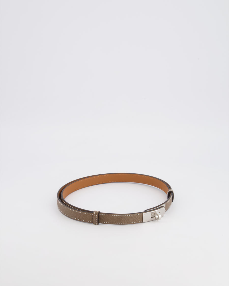 Hermès Kelly Belt in Etoupe Epsom Leather with Palladium Hardware