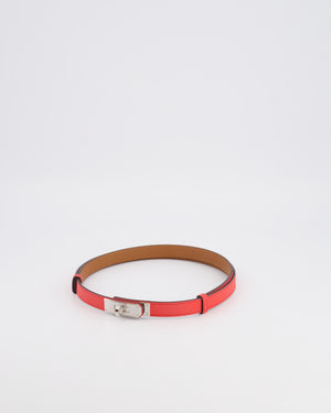 Hermès Kelly Belt in Rose Texas Epsom Leather with Palladium Hardware