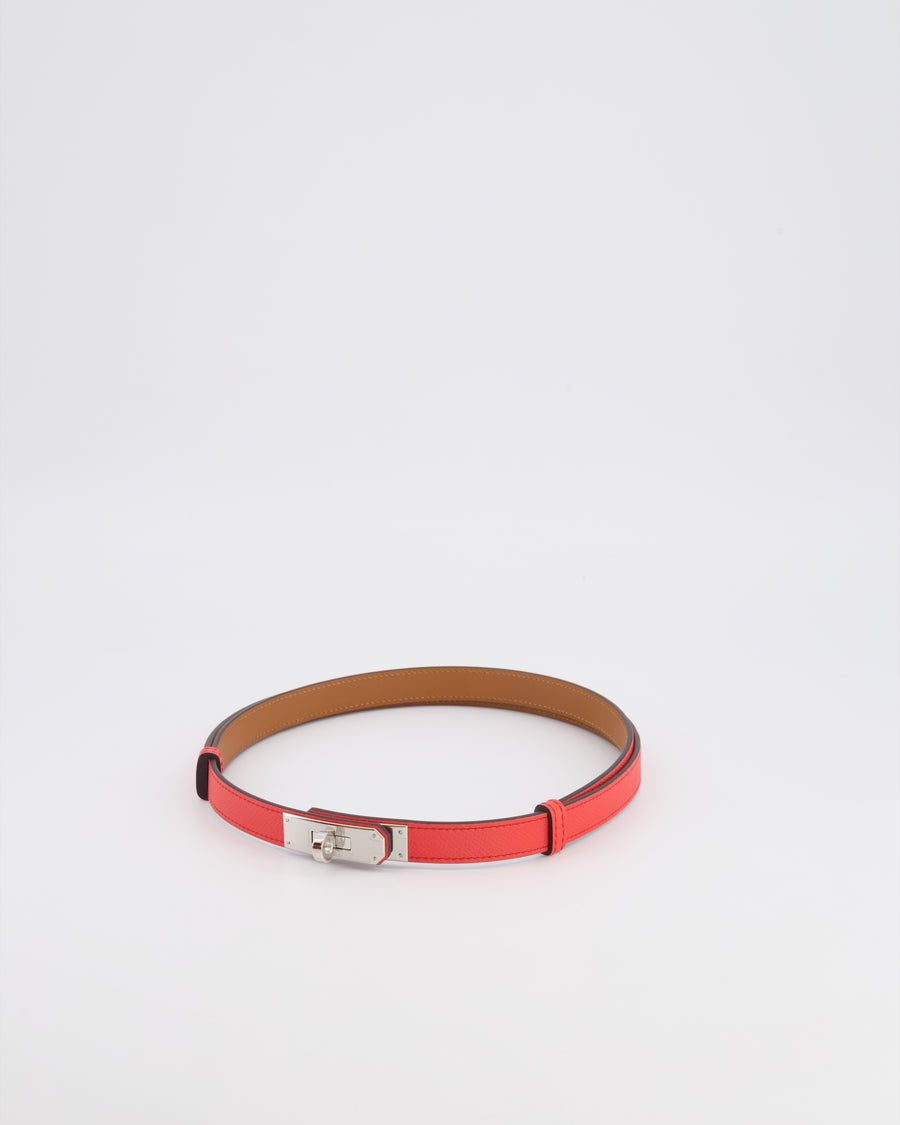 Hermès Kelly Belt in Rose Texas Epsom Leather with Palladium Hardware
