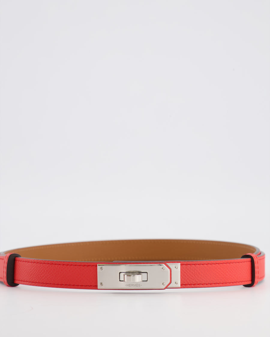 Hermès Kelly Belt in Rose Texas Epsom Leather with Palladium Hardware