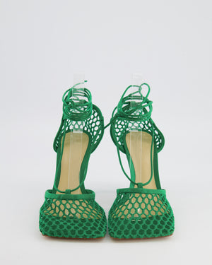 Bottega Veneta Green Wraparound Stretch Web Heels Size EU 37.5