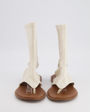 Christian Dior Spirit Thong Flat Sandals in White Lambskin Leather EU 37