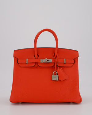 Hermès Birkin 25 Retourne Bag in Capucine Togo Leather and Palladium Hardware